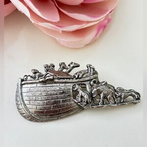 Vintage Silver Noah's Ark Brooch